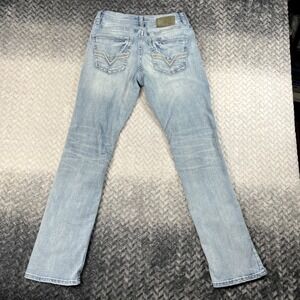 BKE Buckle Jake Straight Jeans Men's 30x32 Blue Denim Light Wash Embroidered
